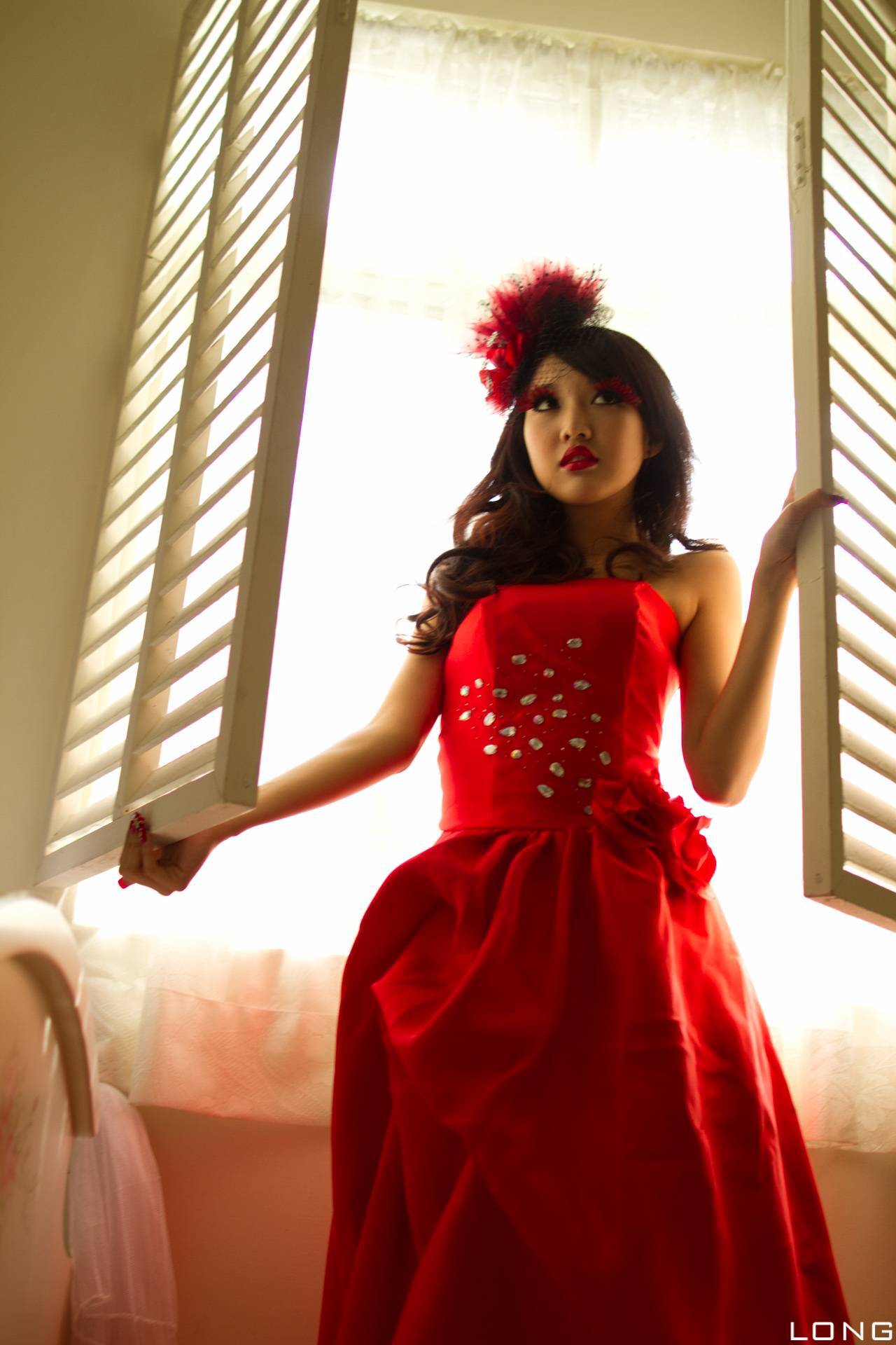 Jill 瑋廷 棚拍 婚紗之红 Beauty性感美女写真套图